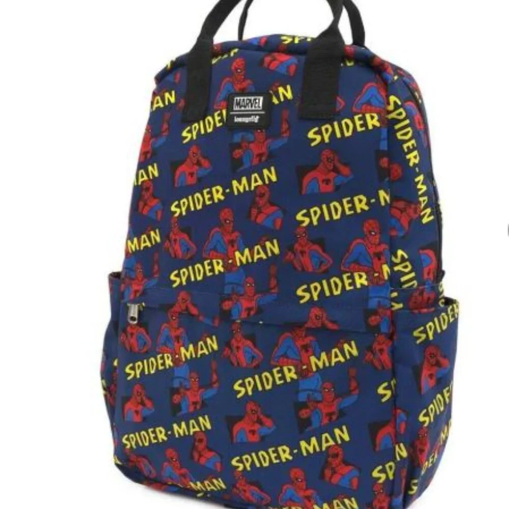 Loungefly Marvel Spider-Man all over Print Nylon Backpack - NEW